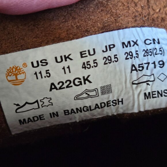 Timberland Chukka Boots Mens 11.5 Brown Leather Yorkdale Lace Up Ortholite A22GK - Picture 14 of 14